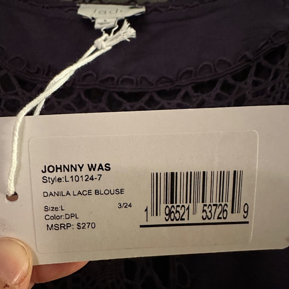 Johnny Was Purple Lace Top - Picture 9 of 9